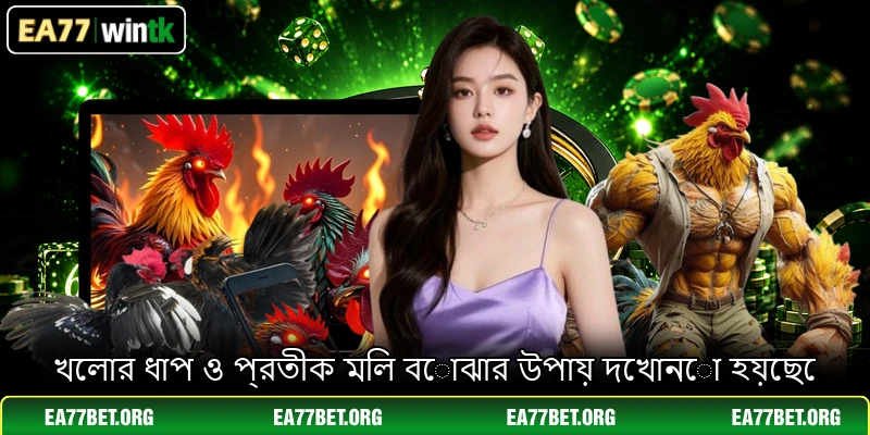 খেলার ধাপ ও প্রতীক মিল বোঝার উপায় দেখানো হয়েছে